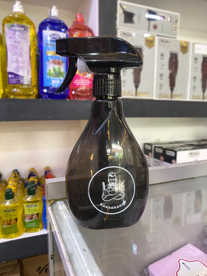 Black barbershop spray bottle